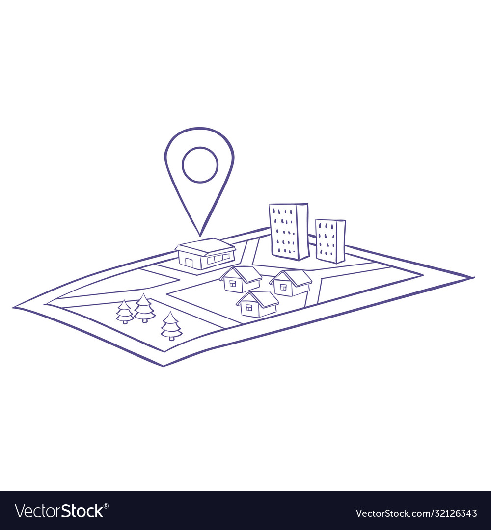 Map guide with navigation isolated object