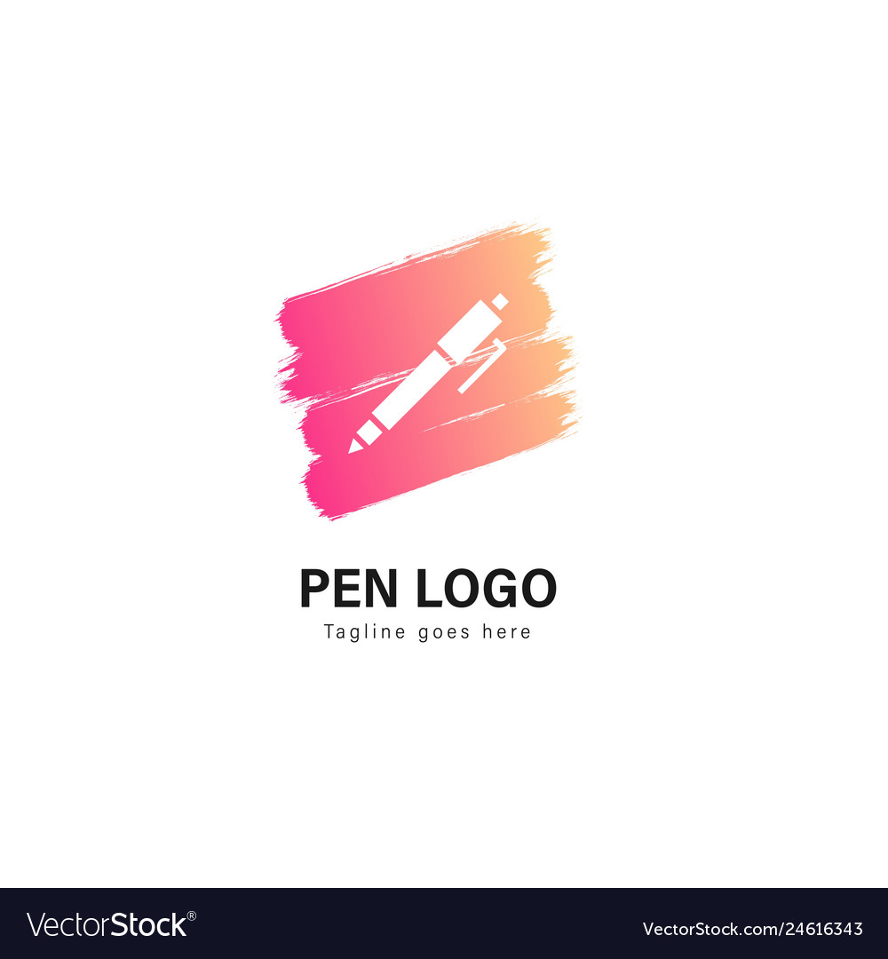 Pen logo template design with modern