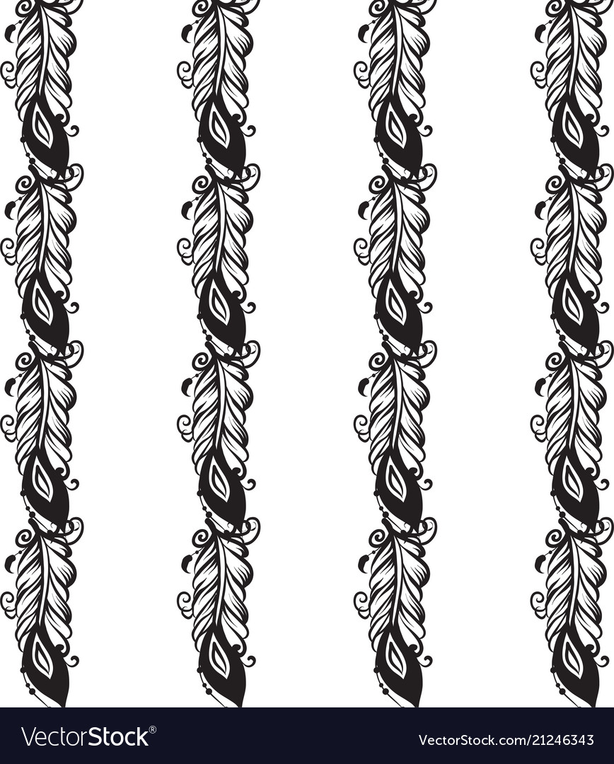Seamless pattern with drawing of feathers vector image Seamless pattern with drawing of feathers