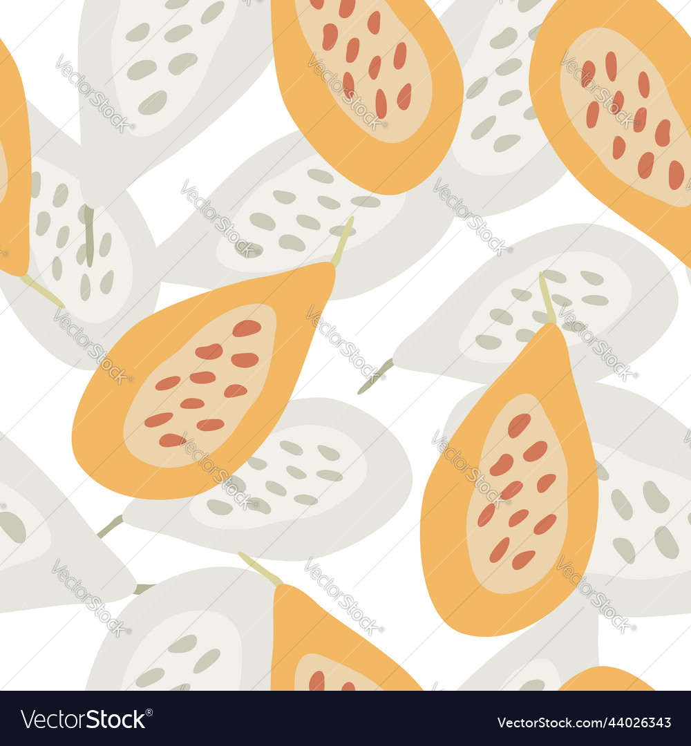 Seamless pattern with papayas papaya ornament