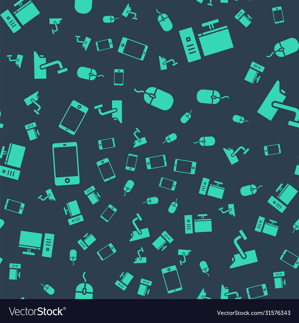 Set computer mouse monitor smartphone vector image Set computer mouse monitor smartphone