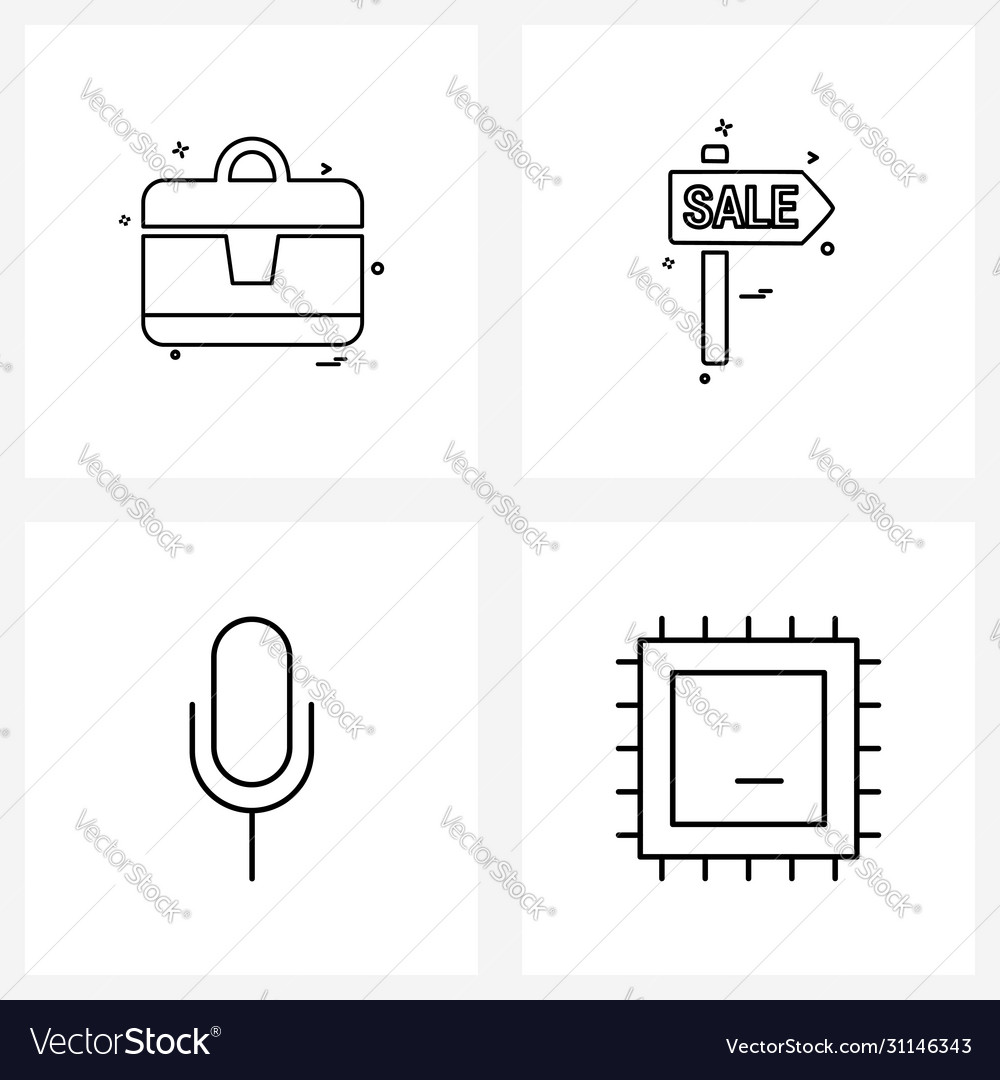 Simple set 4 line icons such as arrow input