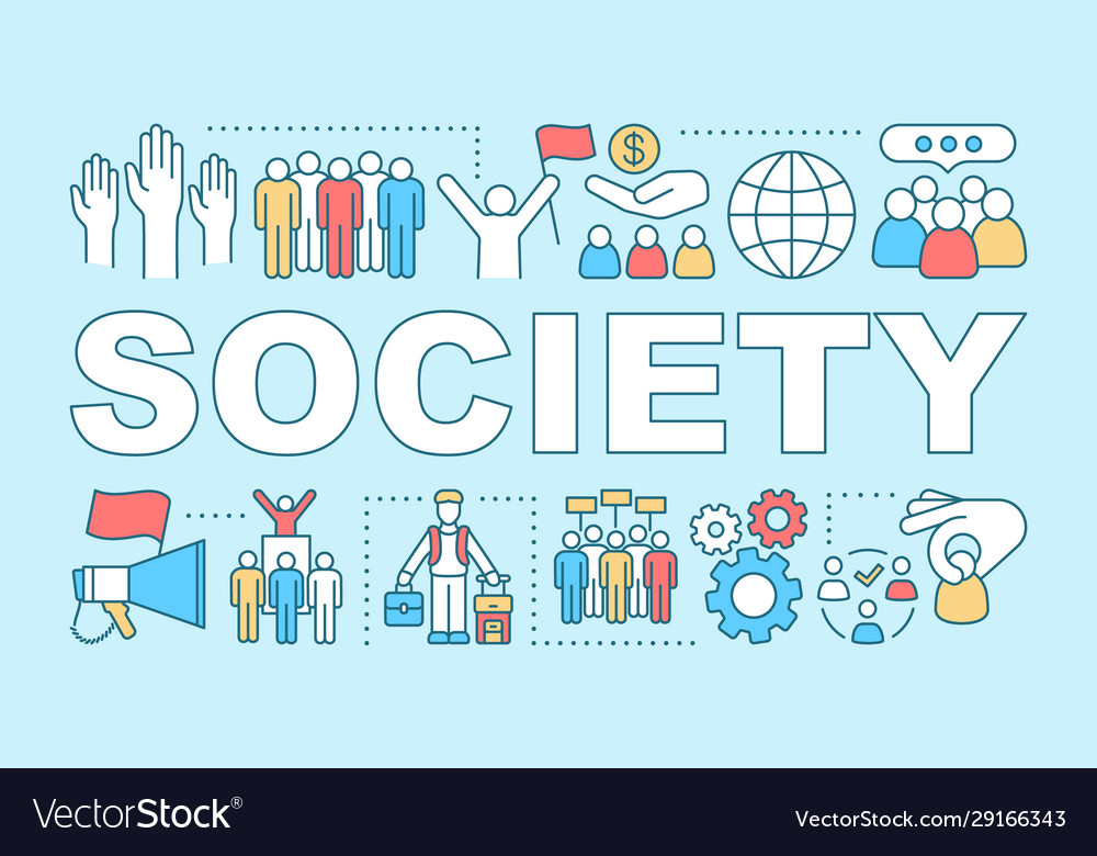 Society Word Concepts Banner Social Unity And Vector Image