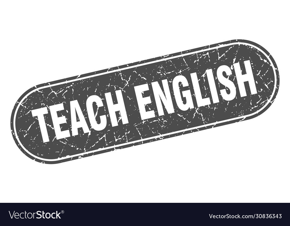 Teach english sign grunge black