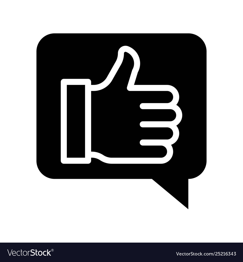 Thumb up in speech bubble social media solid