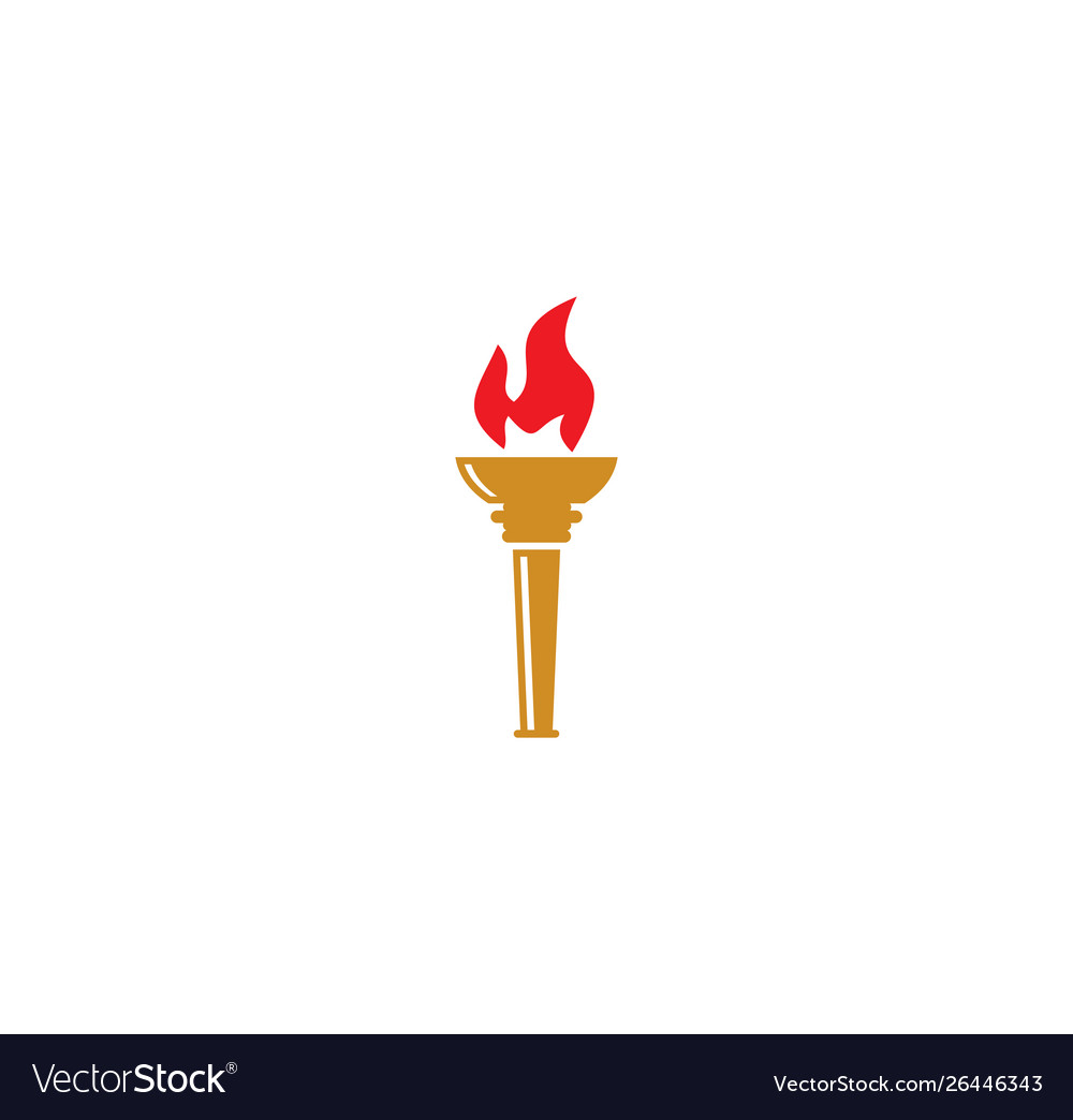 Torch icon on background for graphic and web