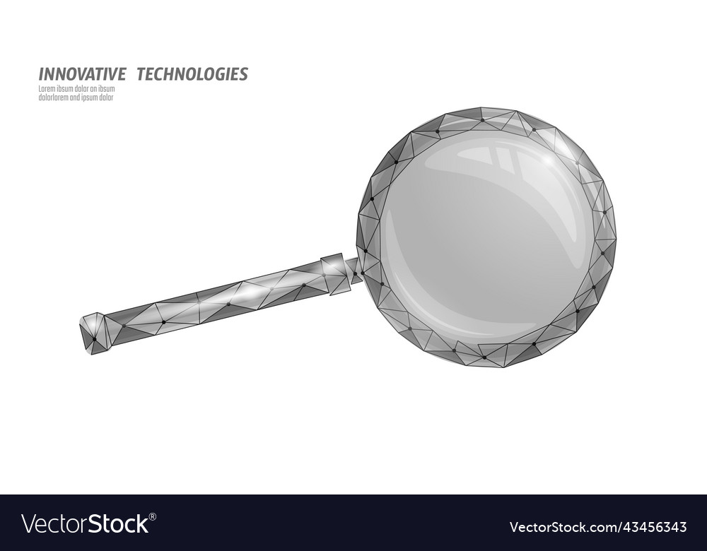 Web search data analysis magnifier 3d realistic vector image Web search data analysis magnifier 3d realistic