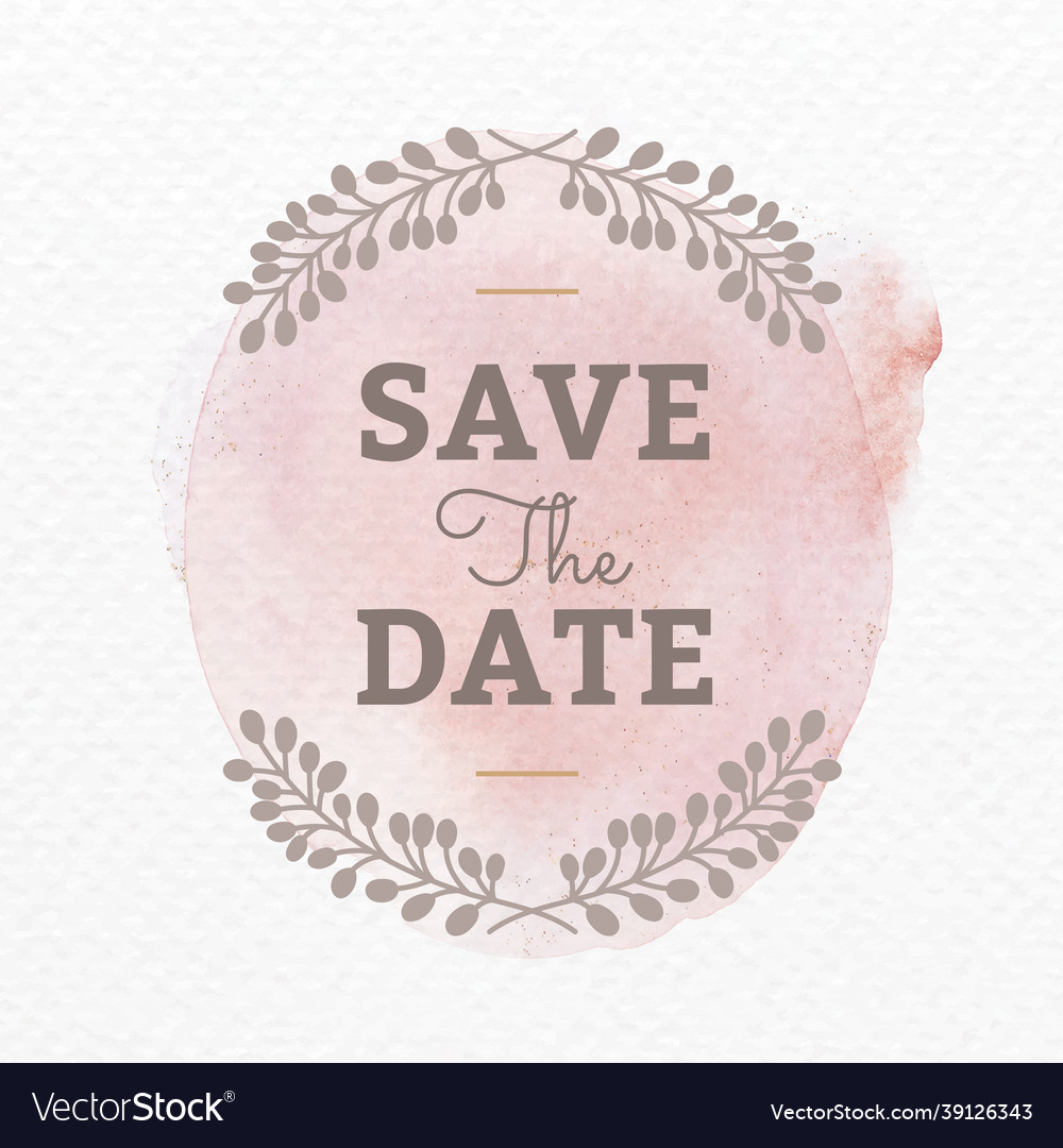 Hochzeit Logo Vorlage in botanische Aquarell vector image Hochzeit Logo Vorlage in botanische Aquarell