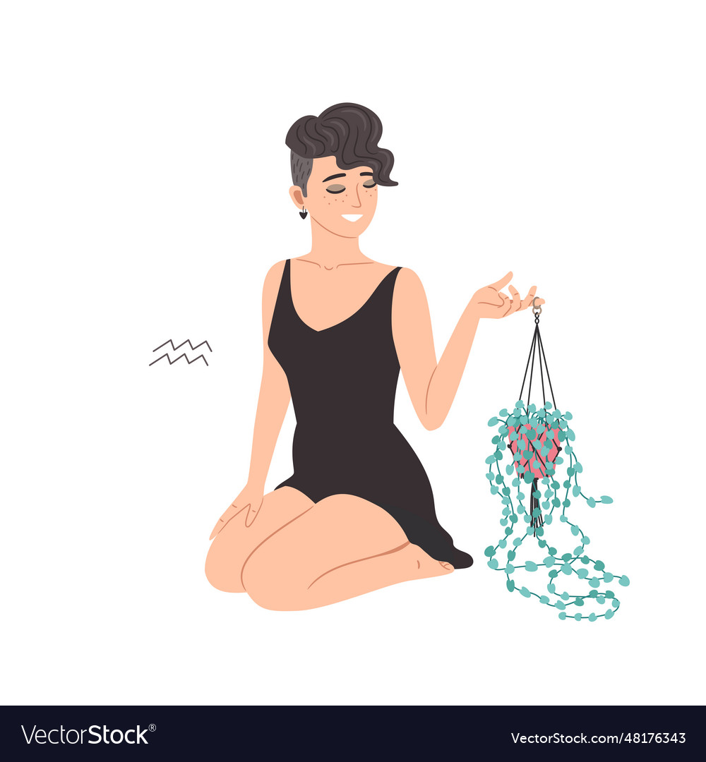 Zodiac Zeichen aquarius schöne Frau vector image Zodiac Zeichen aquarius schöne Frau