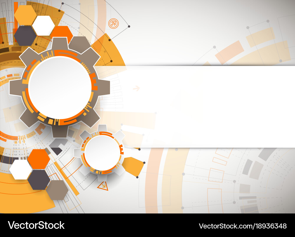 Abstract orange colored technological background Vector Image