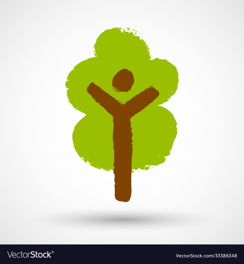 Abstract tree in form man with hands up
