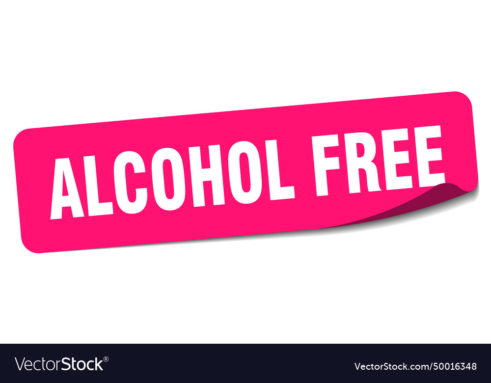 Alcohol free sticker alcohol free label Royalty Free Vector