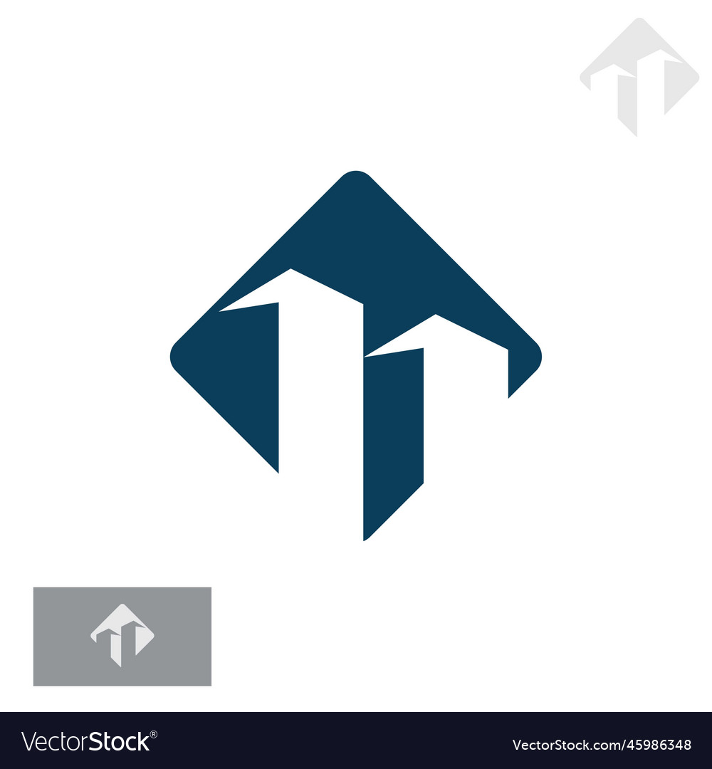 Building logo design with negative space style Vector Image Building logo design with negative space style