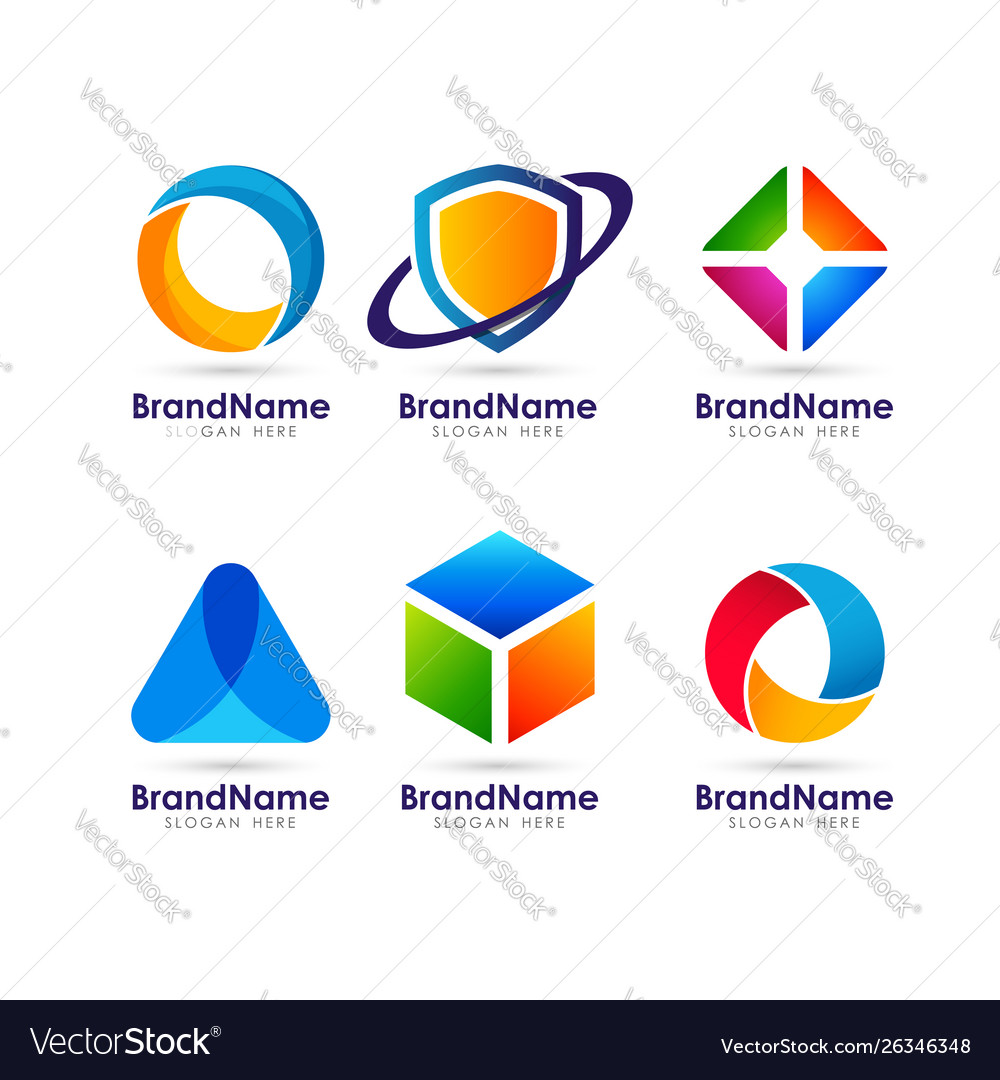 Geometric web icon logo element design template vector image Geometric web icon logo element design template