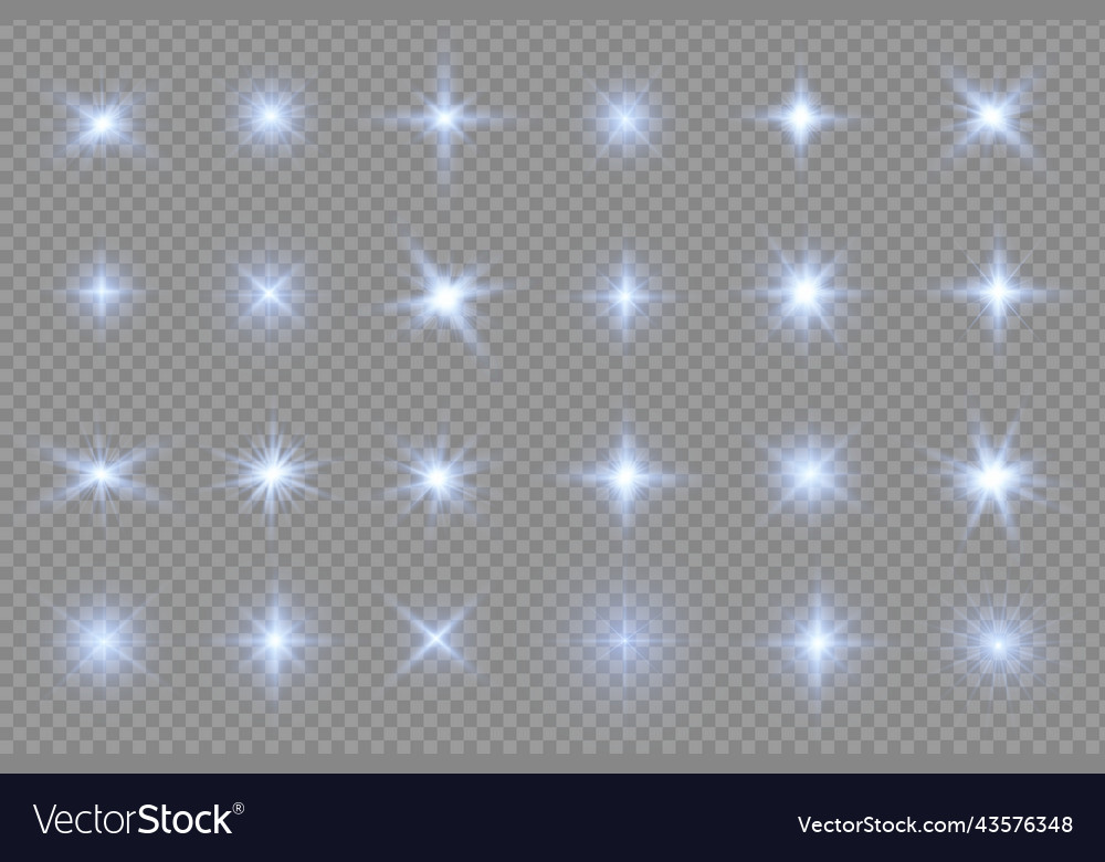 Glow bright light star blue sun rays sunshine Vector Image