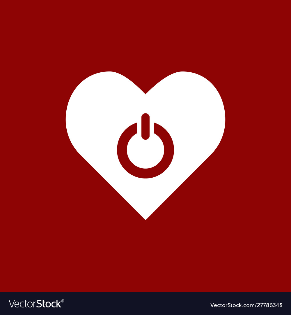Heart with on off switch stock isolated red
