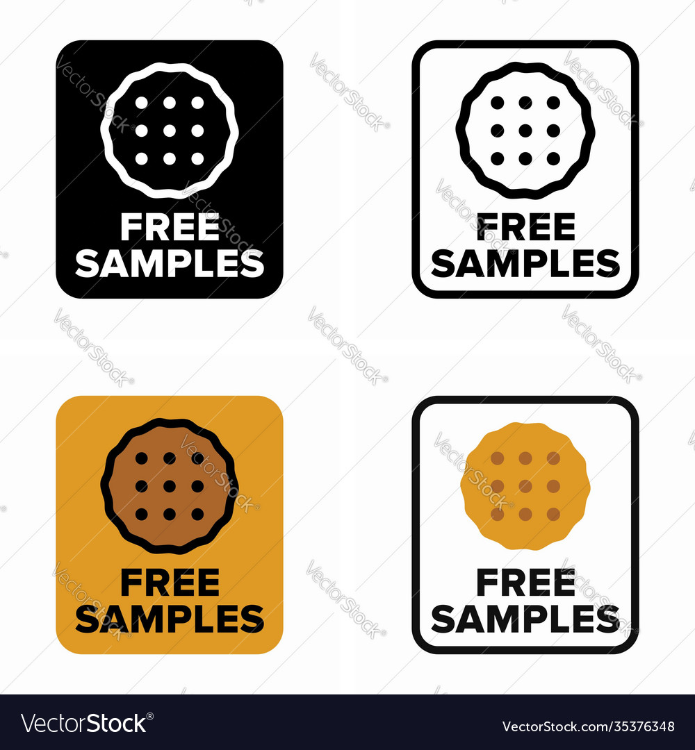 Item or product free samples testers Royalty Free Vector