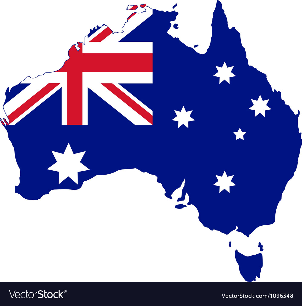 Map and flag of australia Royalty Free Vector Image