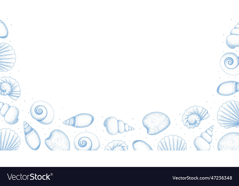 Sea shell seamless pattern