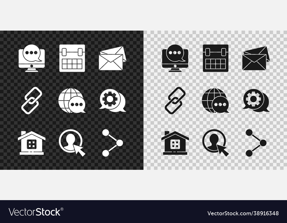 Set chat messages notification on monitor vector image Set chat messages notification on monitor