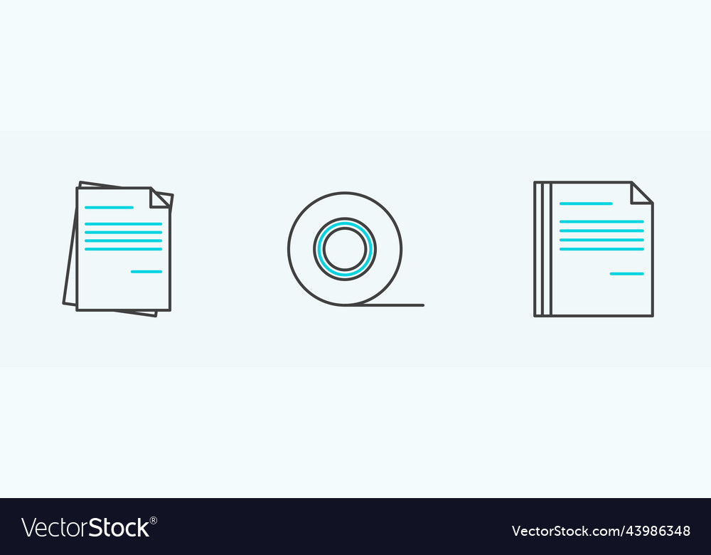Set line file document and scotch icon vector image Set line file document and scotch icon