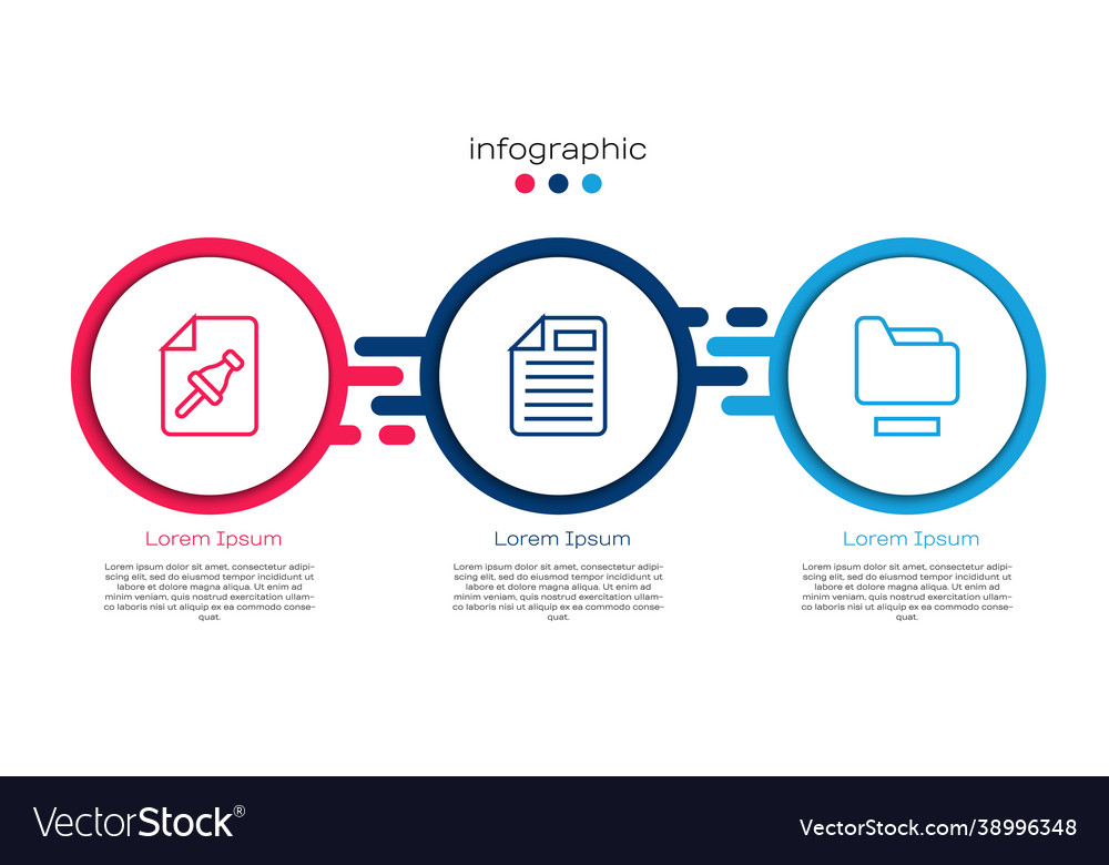 Set line note paper with push button file vector image Set line note paper with push button file