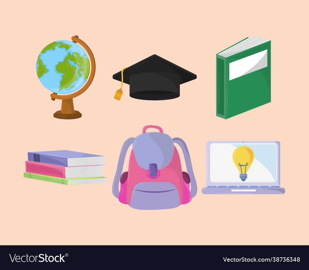 Set school supplies Royalty Free Vector Image - VectorStock