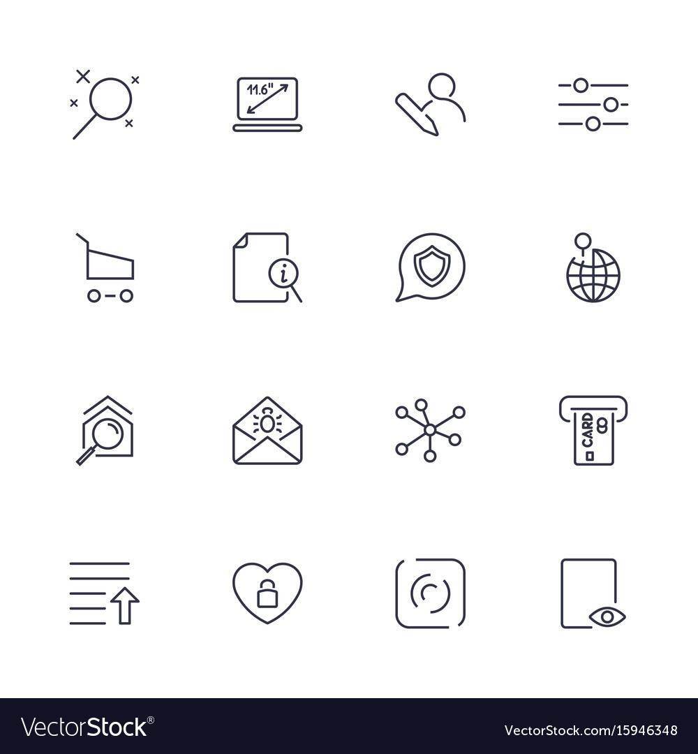 Set with different icons in modern style