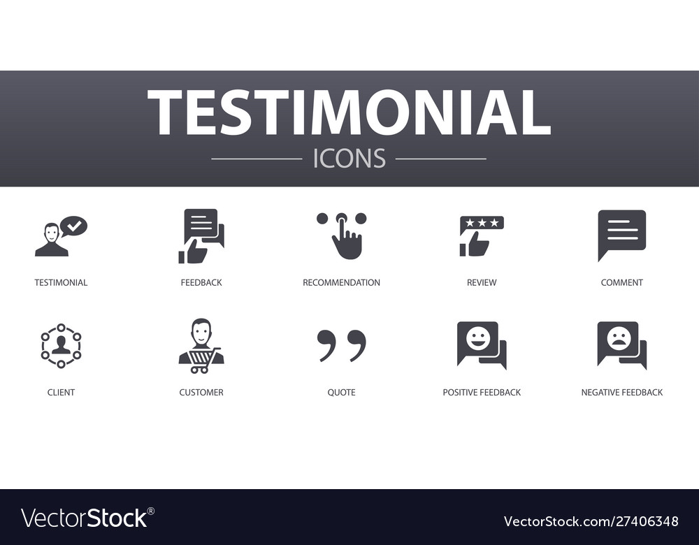 Einfaches Testimonial Icon Set