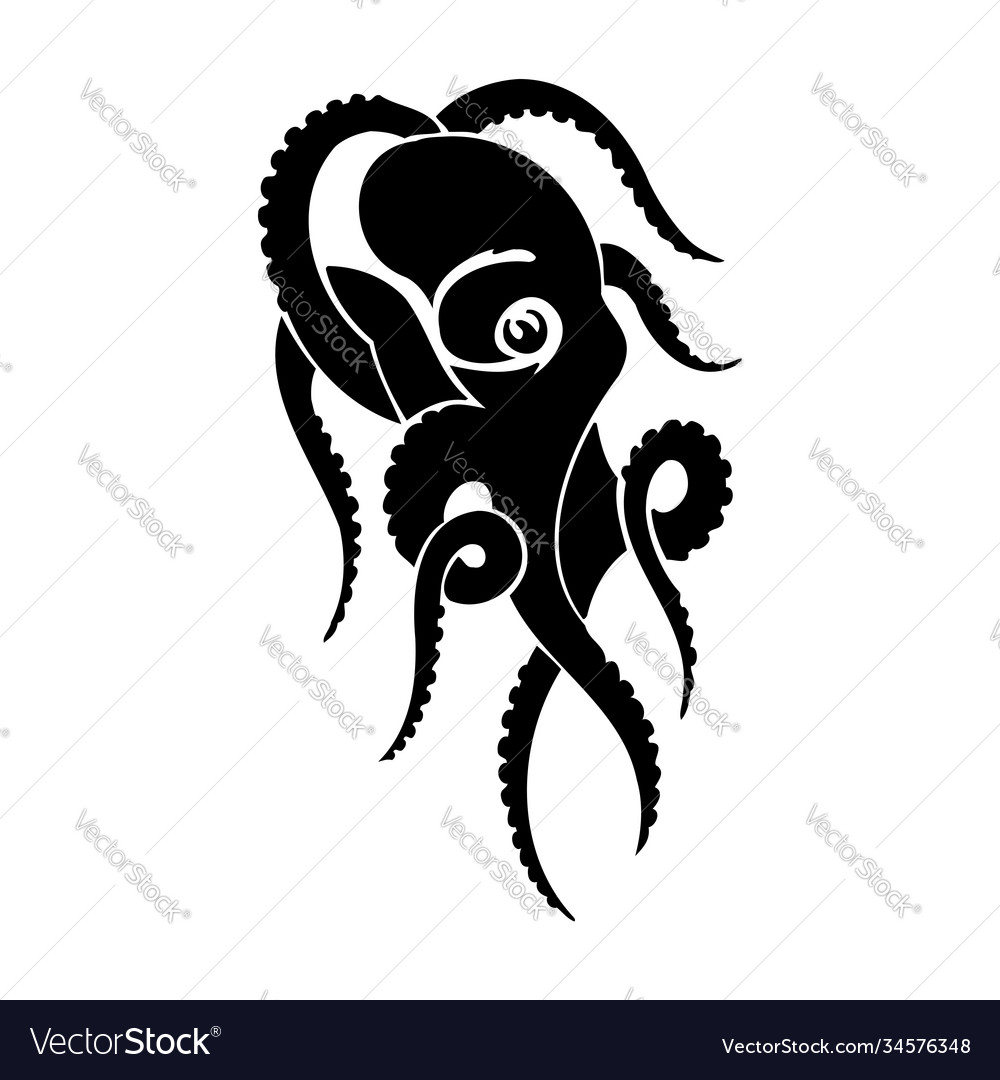 Tribal octopus - sea monster svg digital download Vector Image