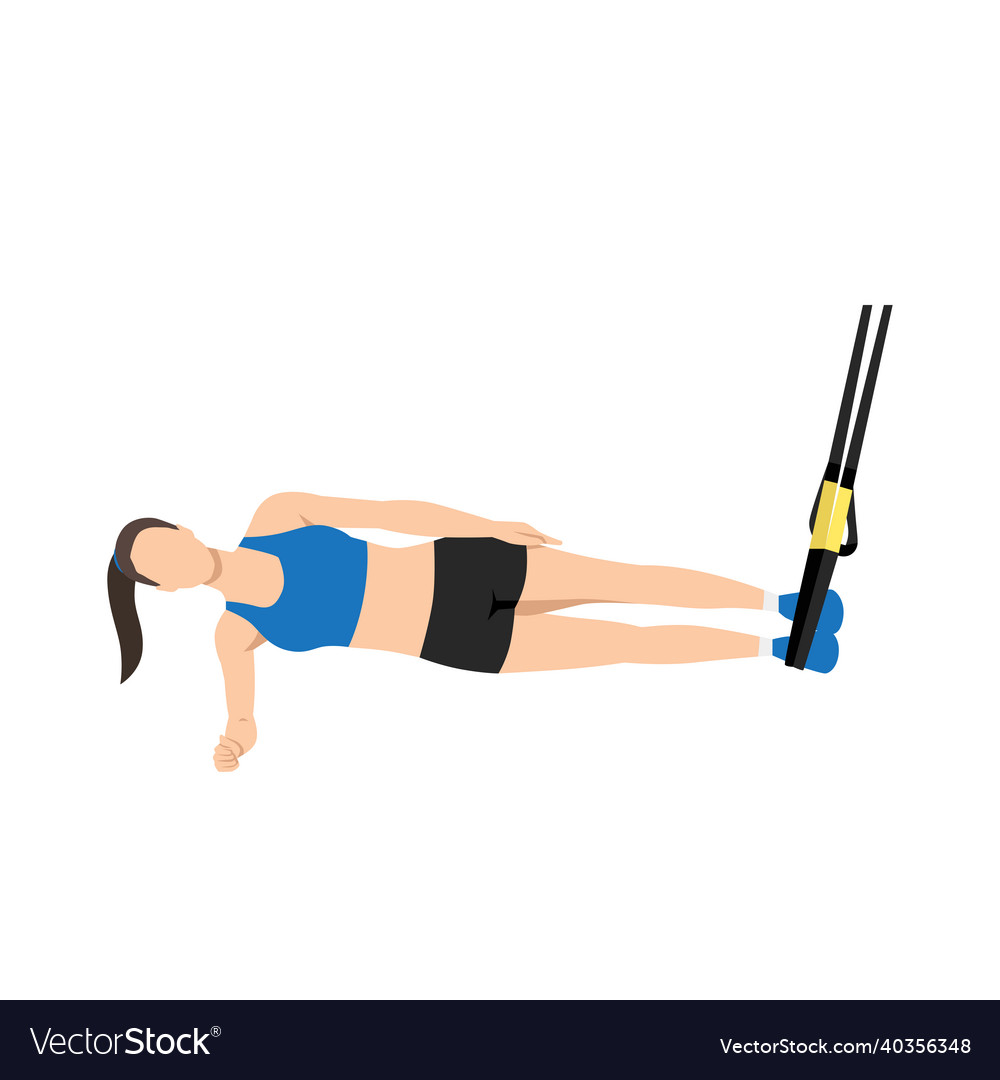 Woman doing trx suspension side plank Royalty Free Vector