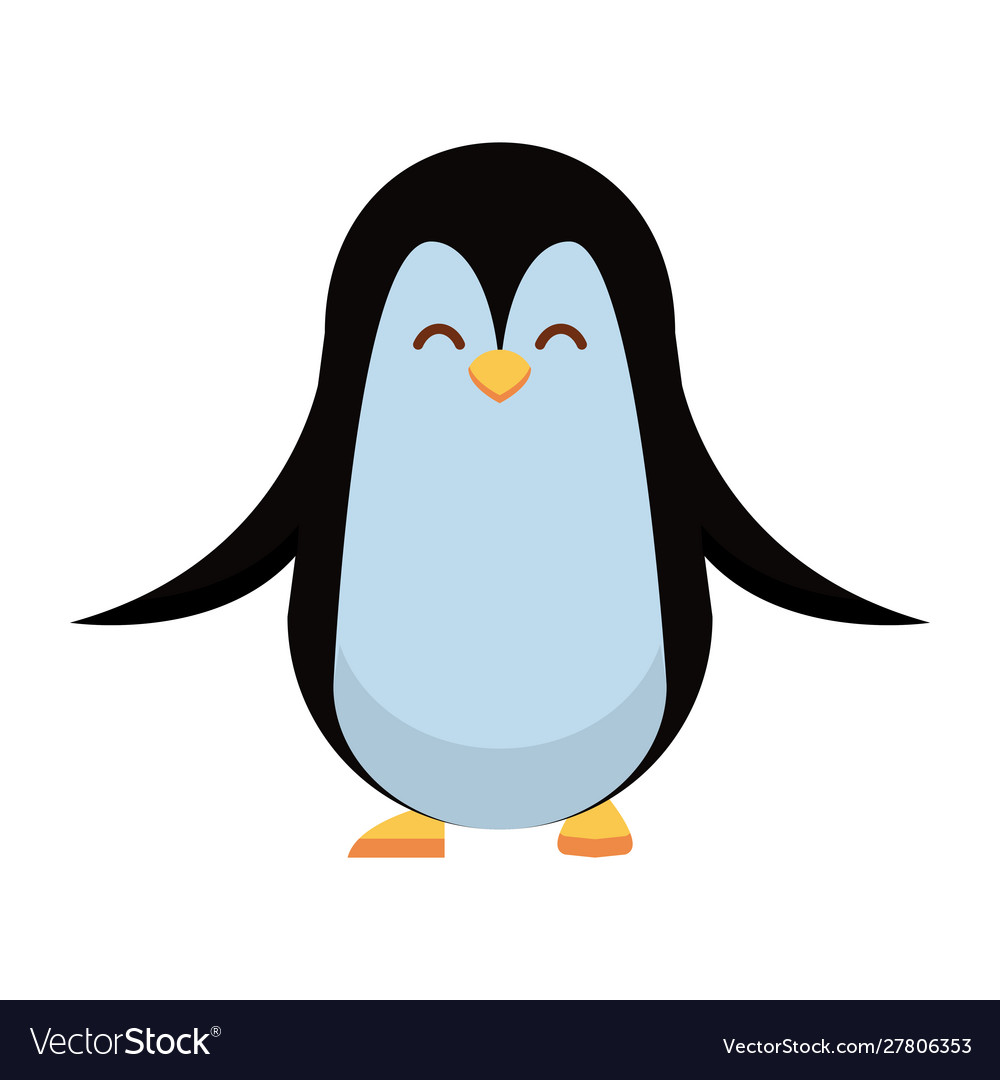 Cute penguin bird christmas character Royalty Free Vector