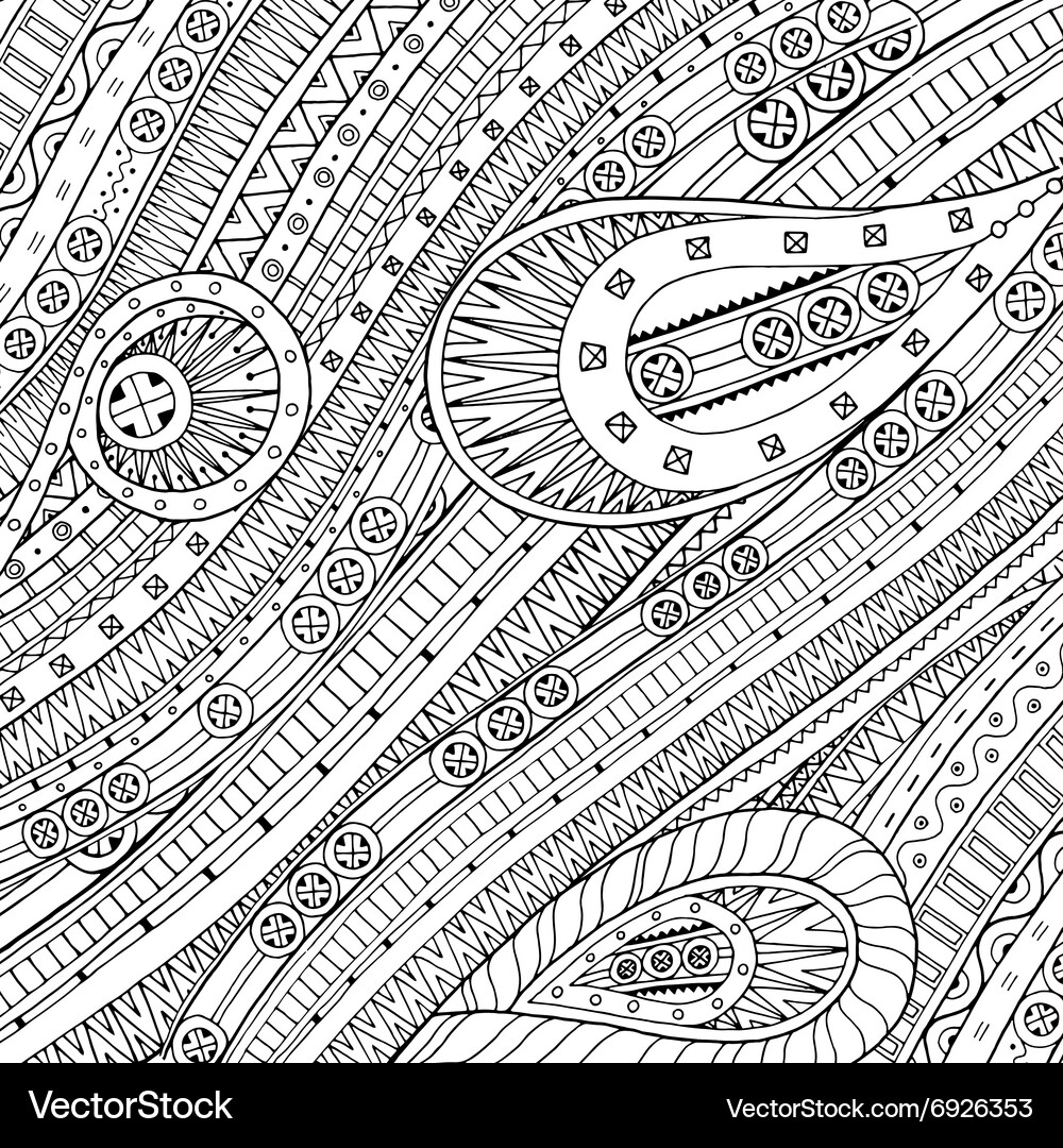 Doodle background in with ethnic pattern Vector Image