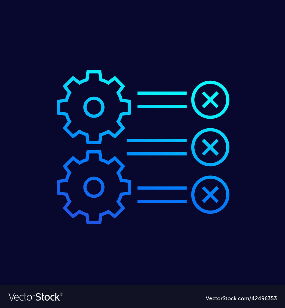Errors in process line icon for web