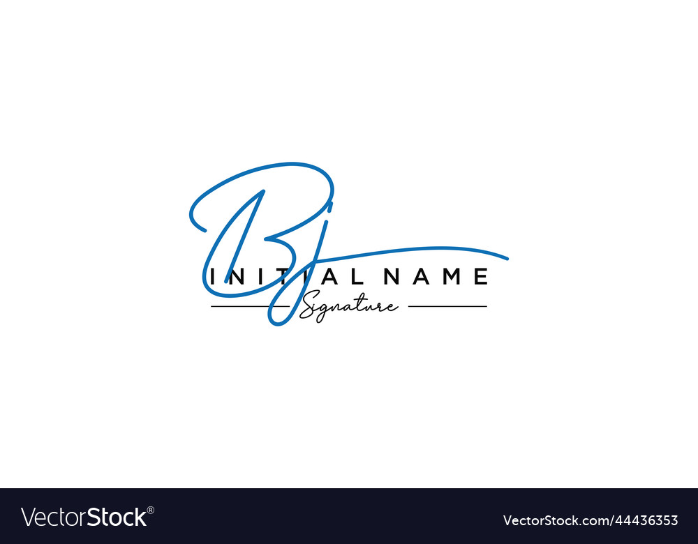 Original bj Signatur Logo Vorlage Hand gezeichnet