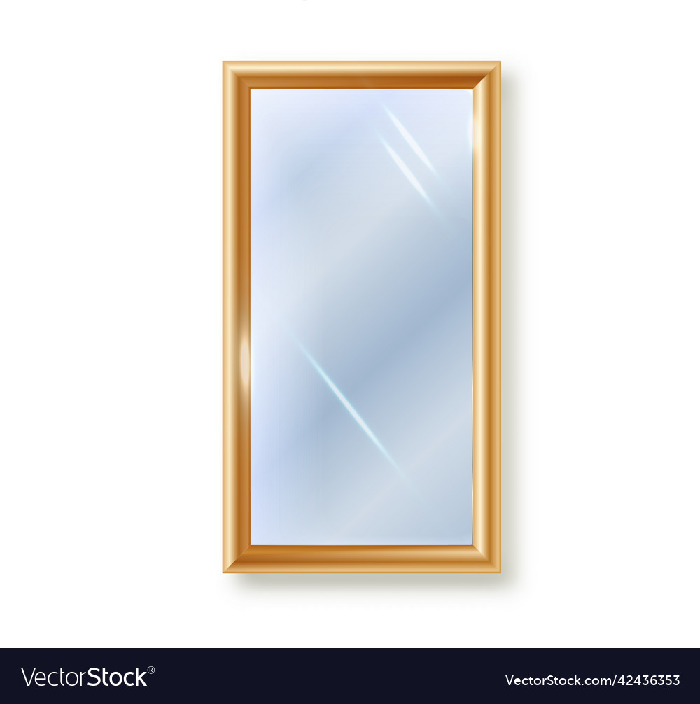 Mirror is rectangular insulated realistic