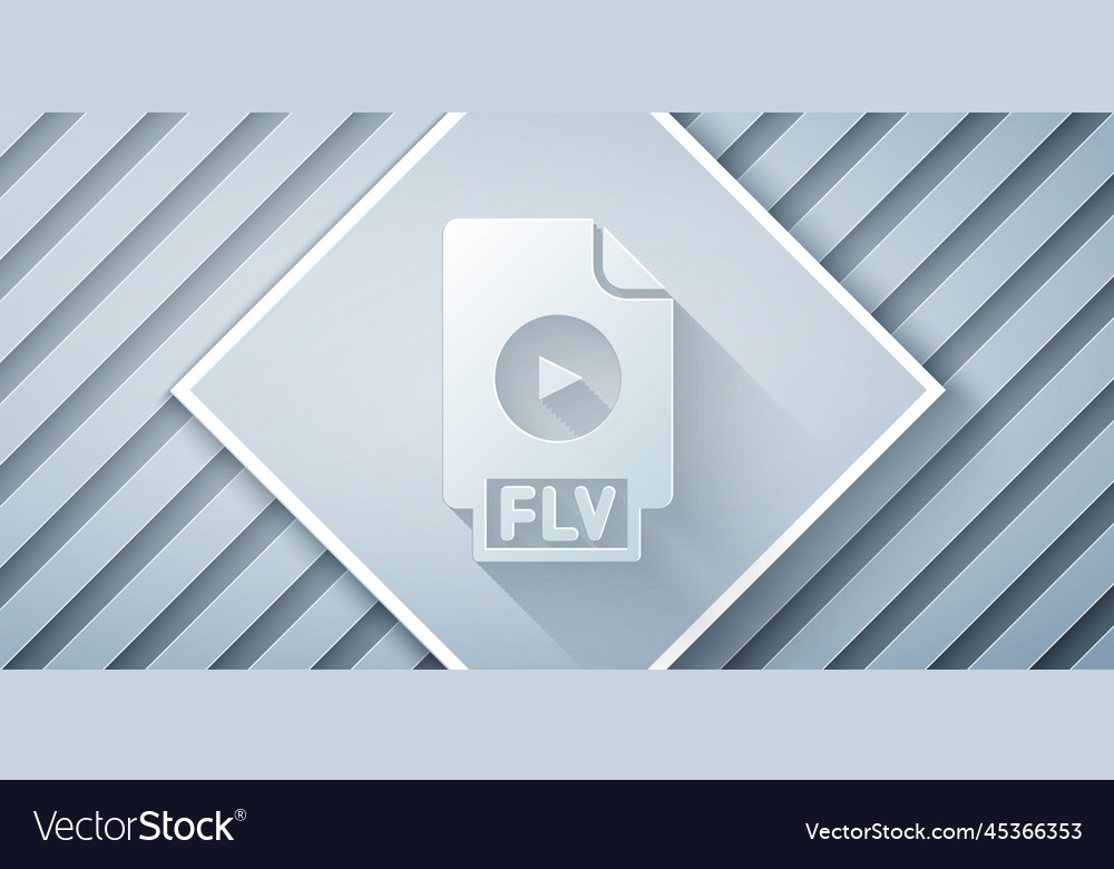 Paper cut flv file document video format vector image Paper cut flv file document video format