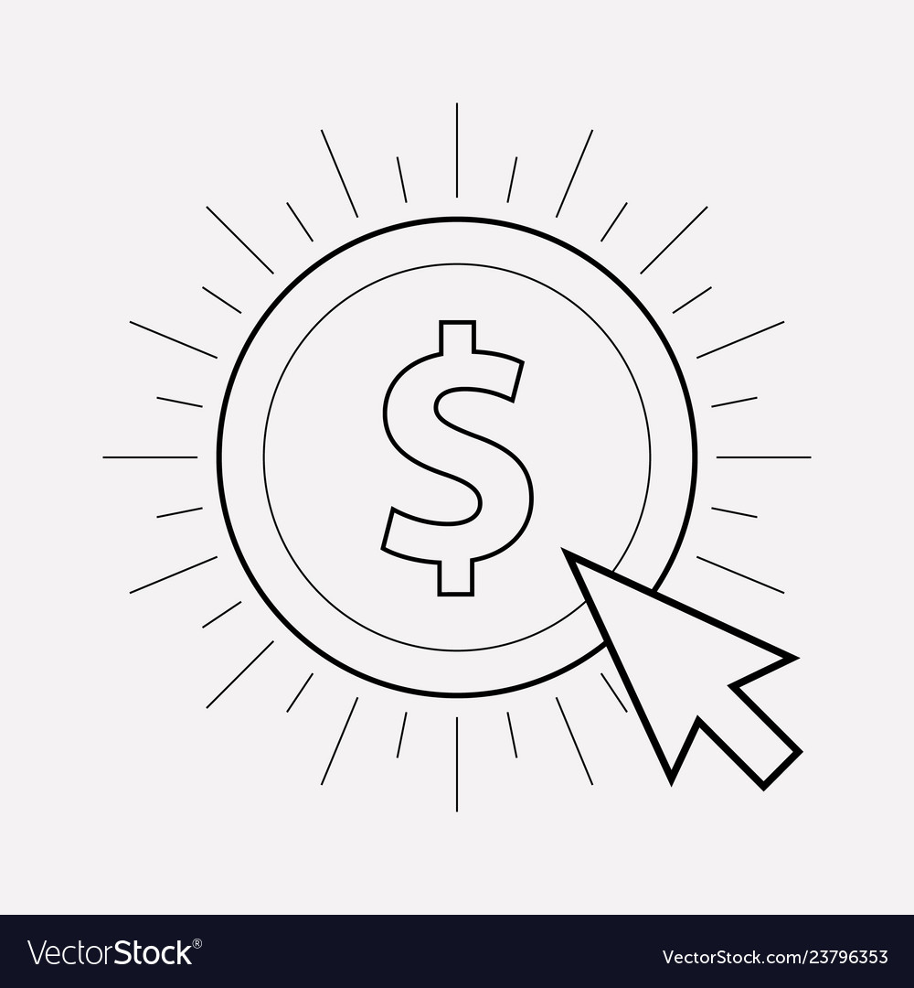 Pay per click icon line element