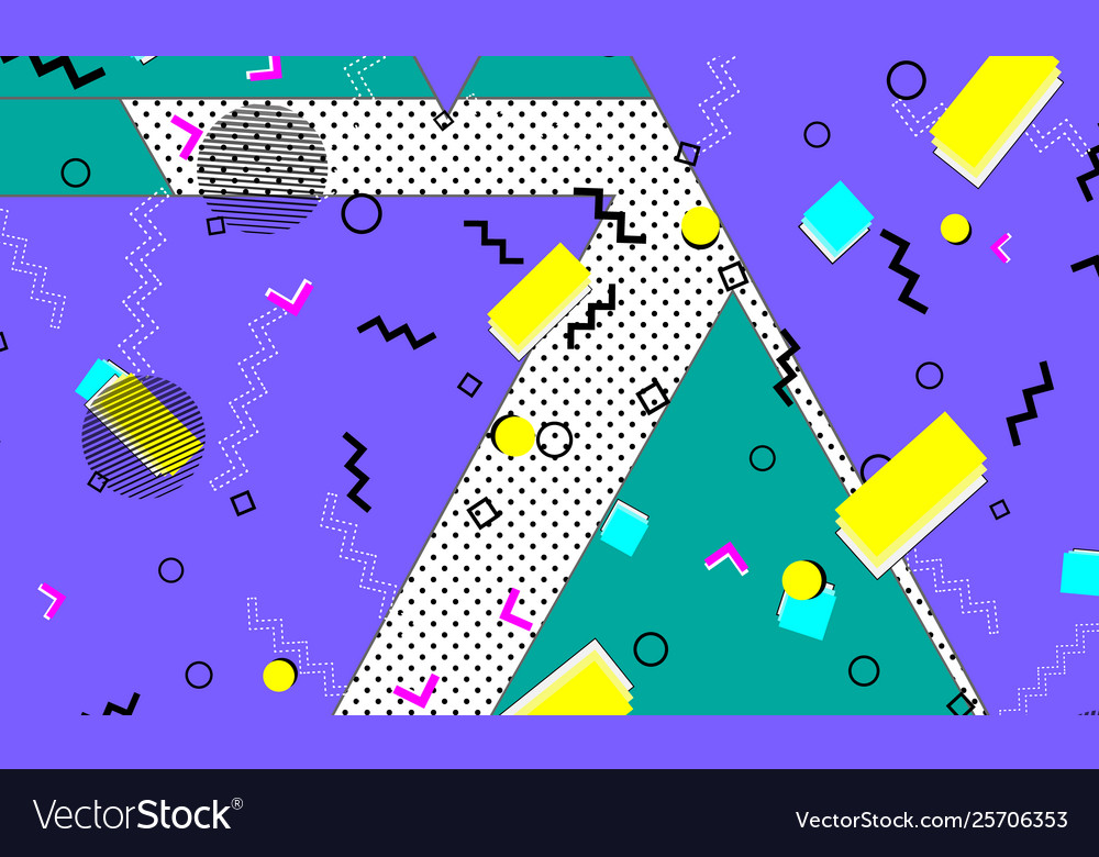 Pop art color background memphis pattern
