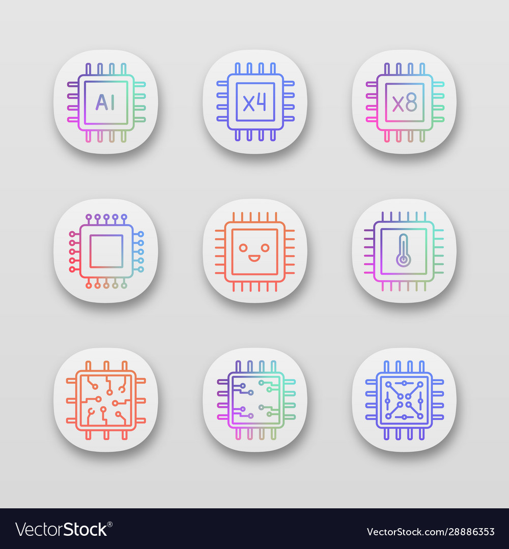 Processors app icons set