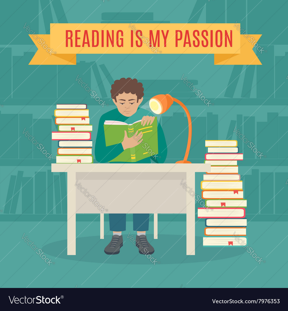 Read books concept Royalty Free Vector Image - VectorStock