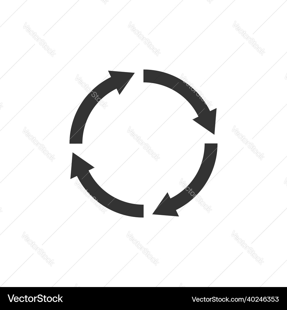 Recycle icon in flat style reuse on white Vector Image