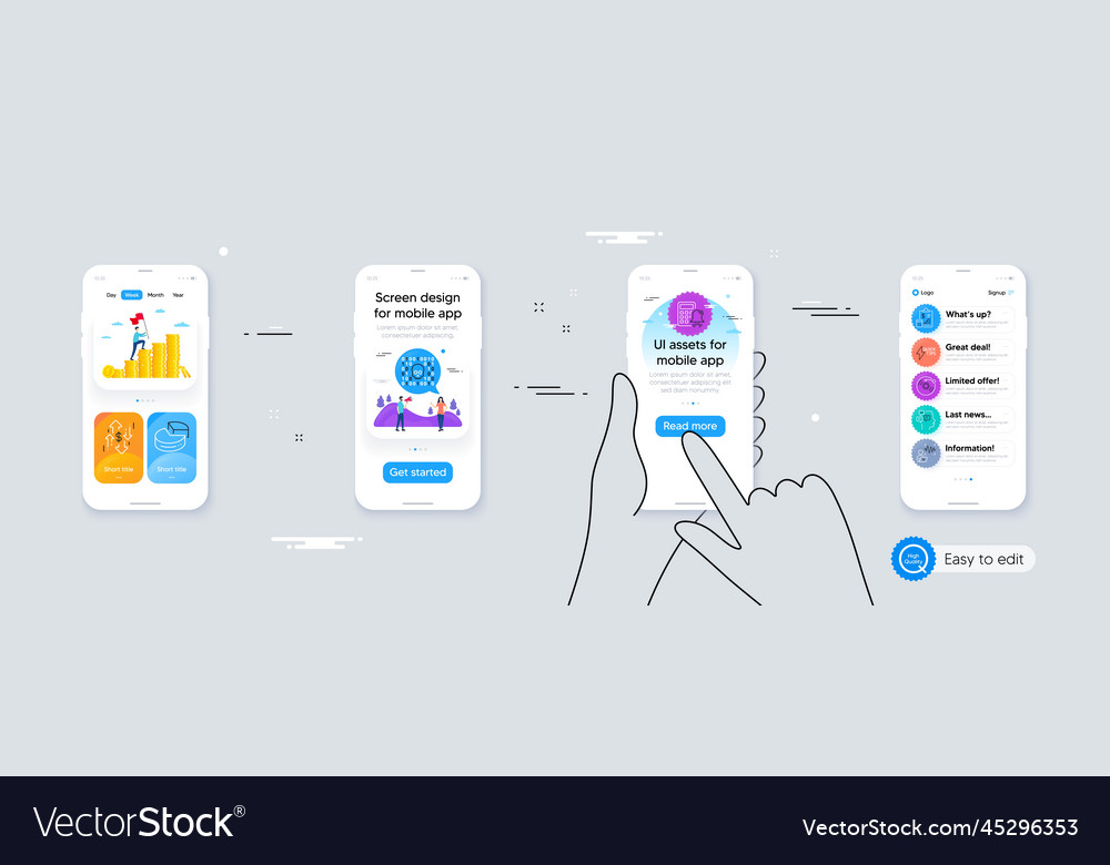 Set of binary code voice wave and pie chart line Vector Image Set of binary code voice wave and pie chart line