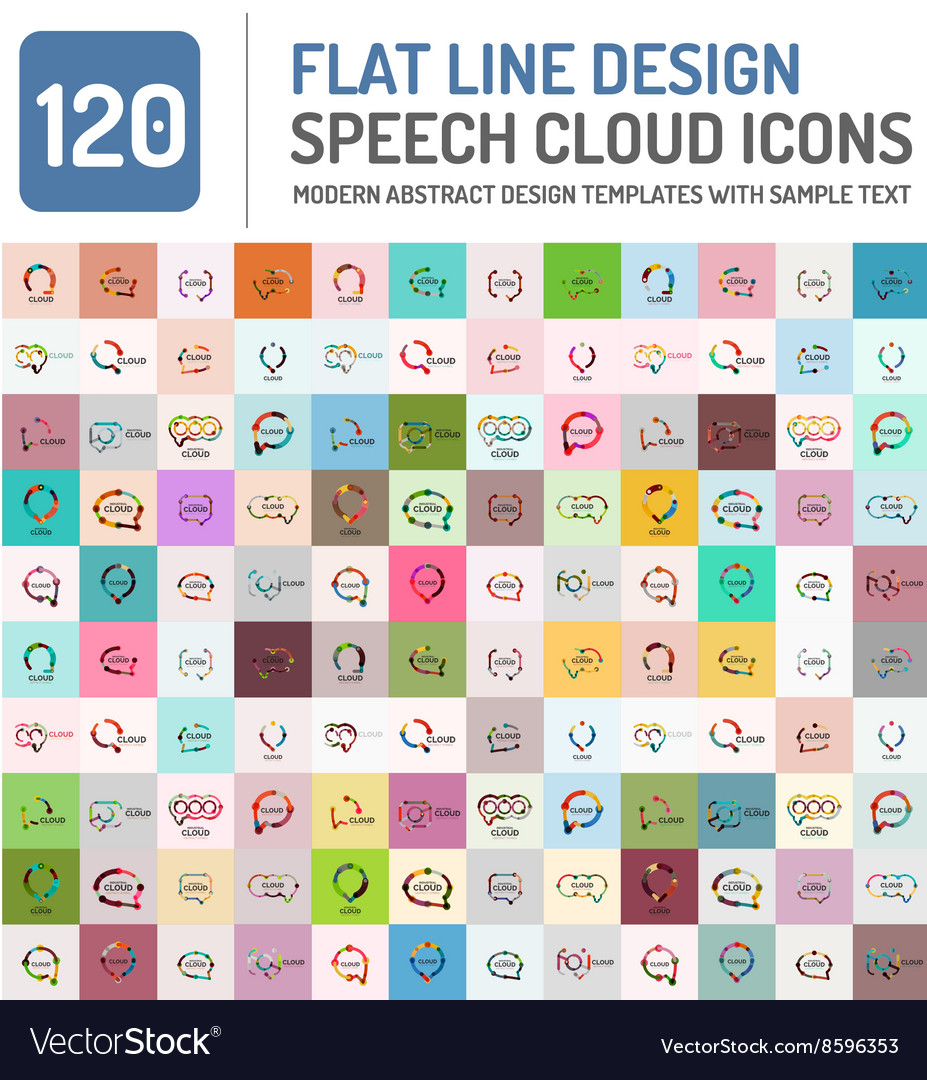 Set of line design speech bubbles technology
