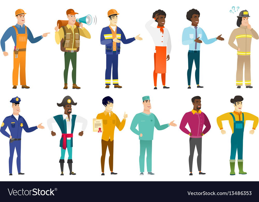 Set of professions characters Vector Image Set of professions characters