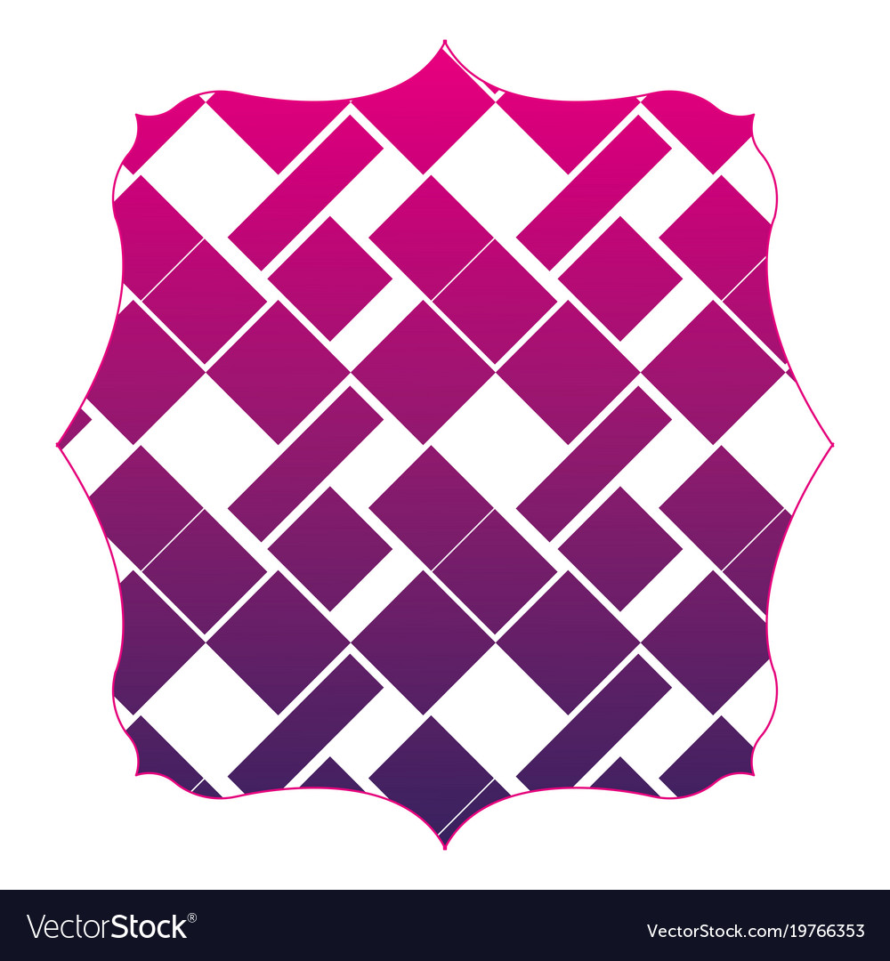 Silhouette square with pattern graphic shapes