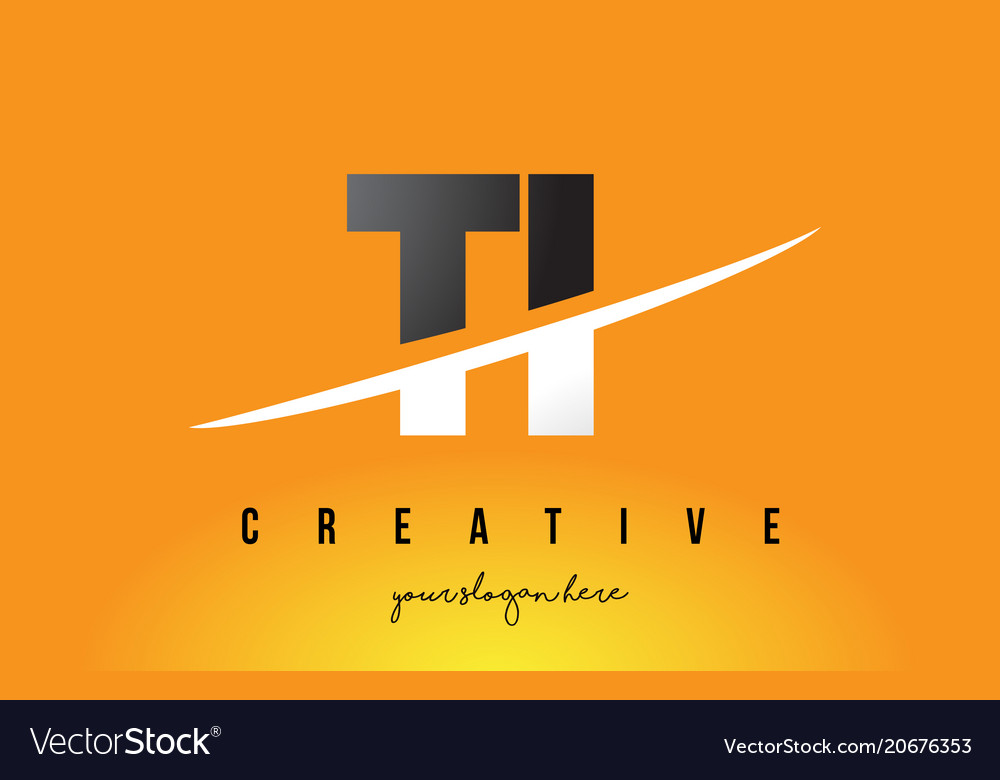 Ti t i letter modern logo design with yellow Vector Image