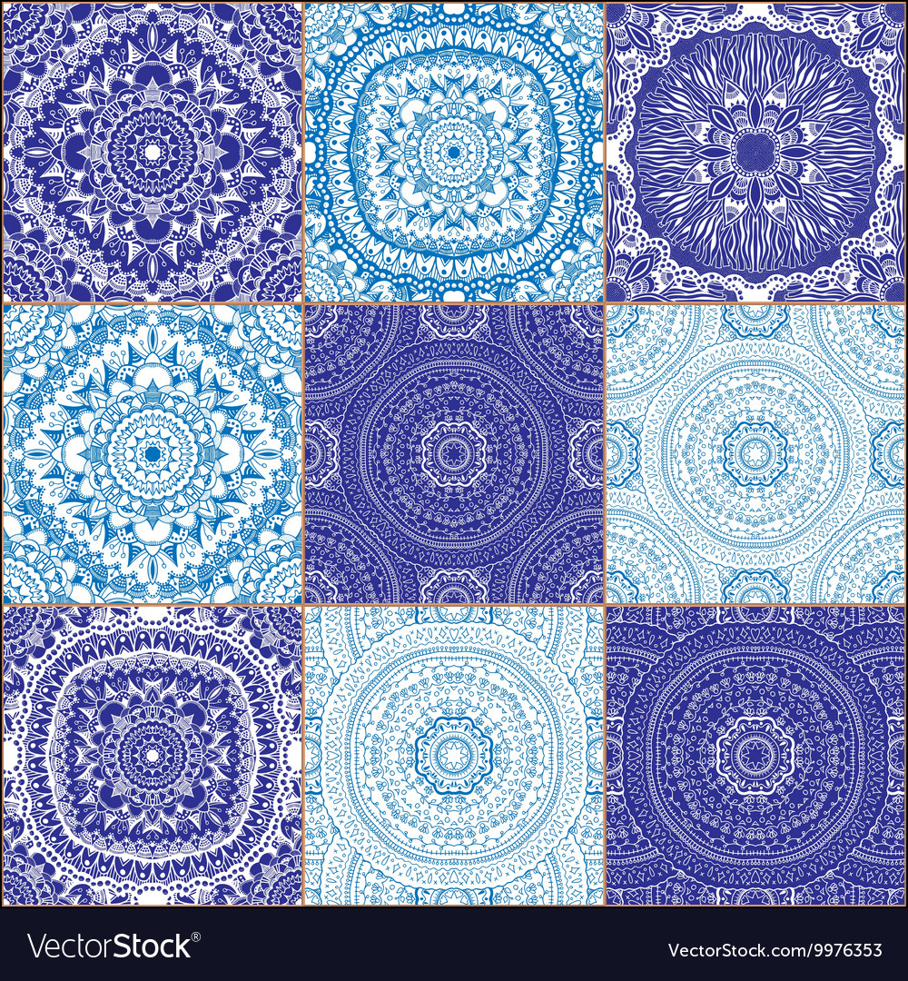 Tiles floor ornament collection Royalty Free Vector Image