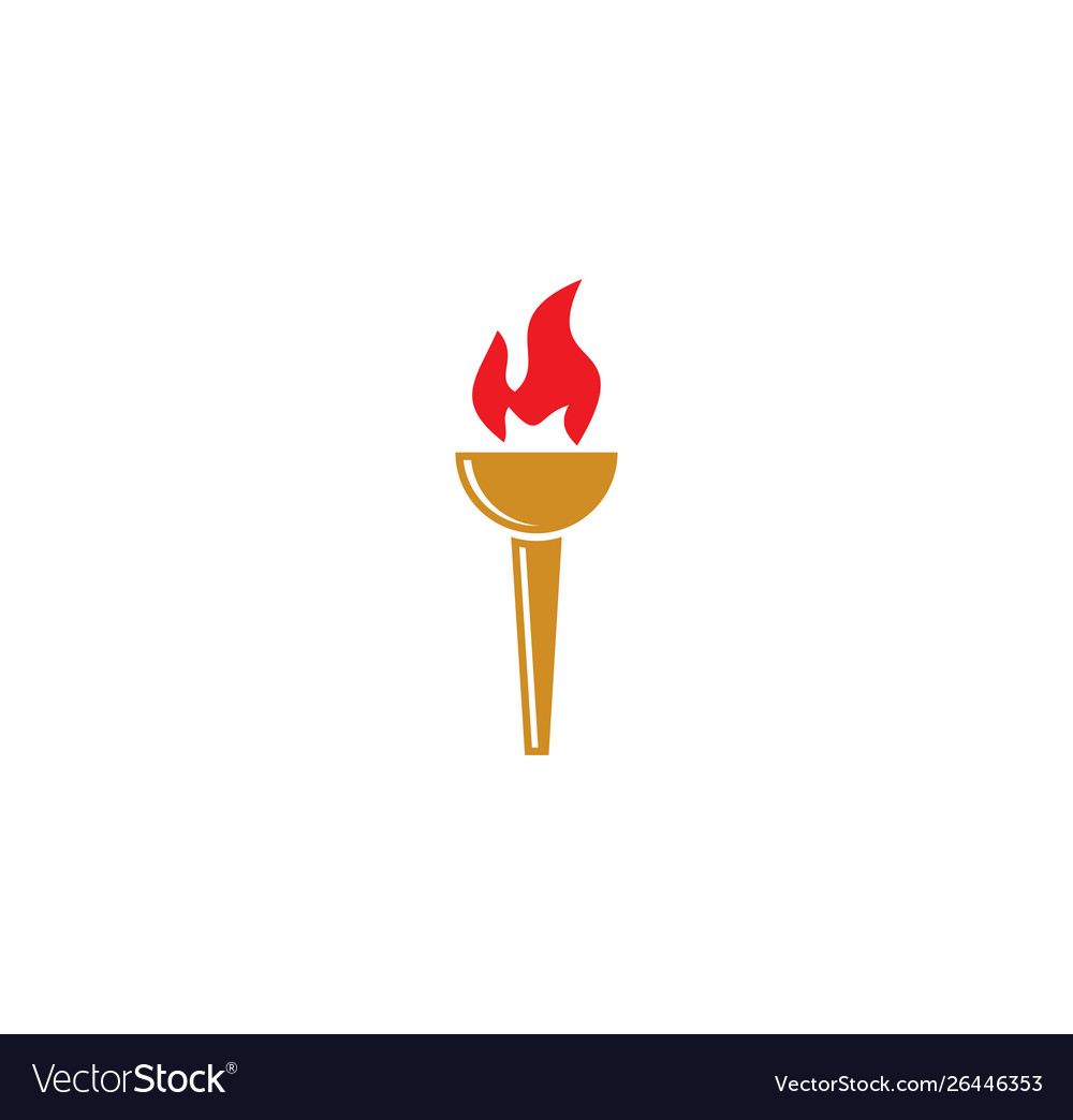 Torch icon on background for graphic and web vector image Torch icon on background for graphic and web