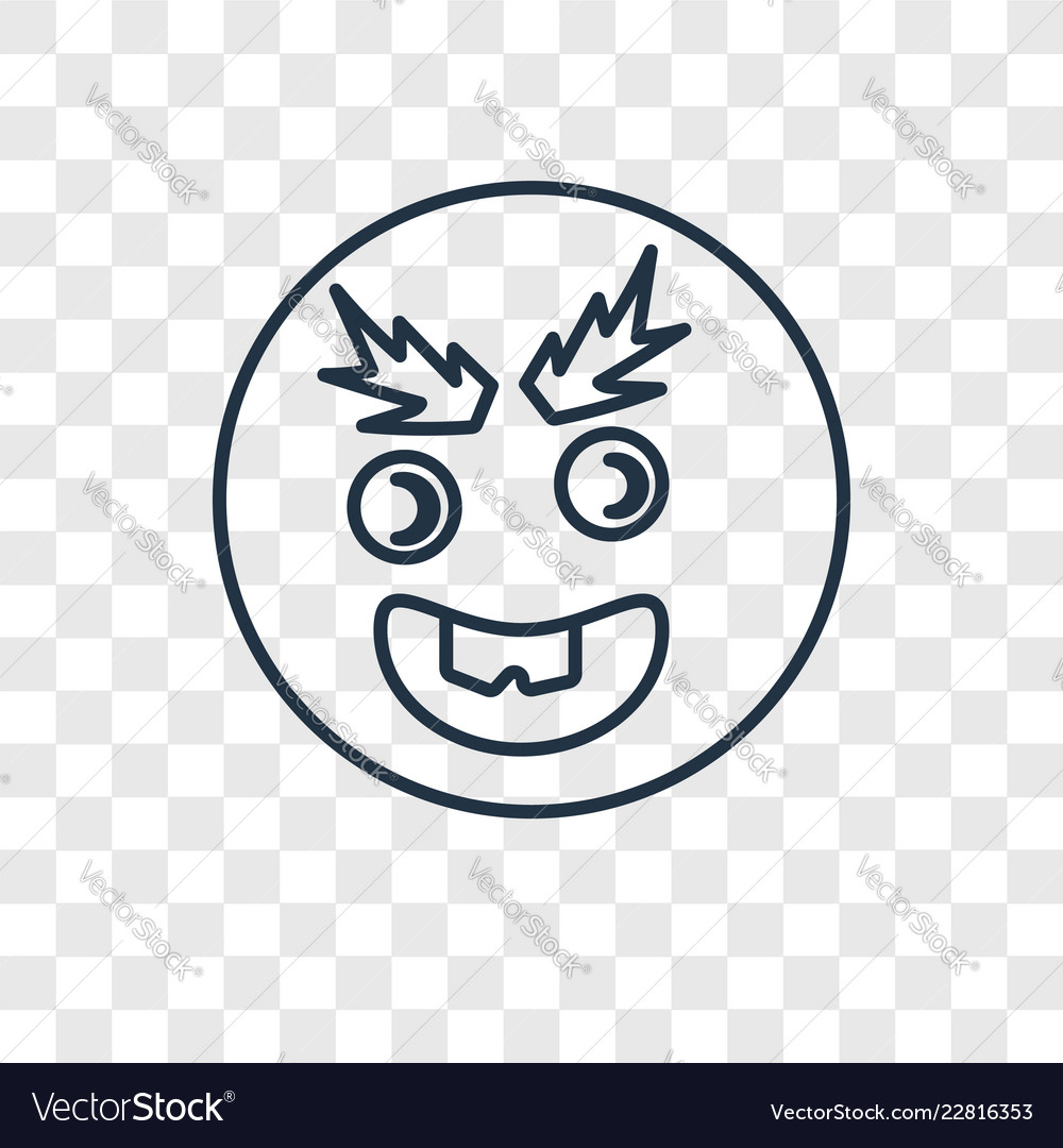 Wink concept linear icon isolated on transparent vector image Wink concept linear icon isolated on transparent